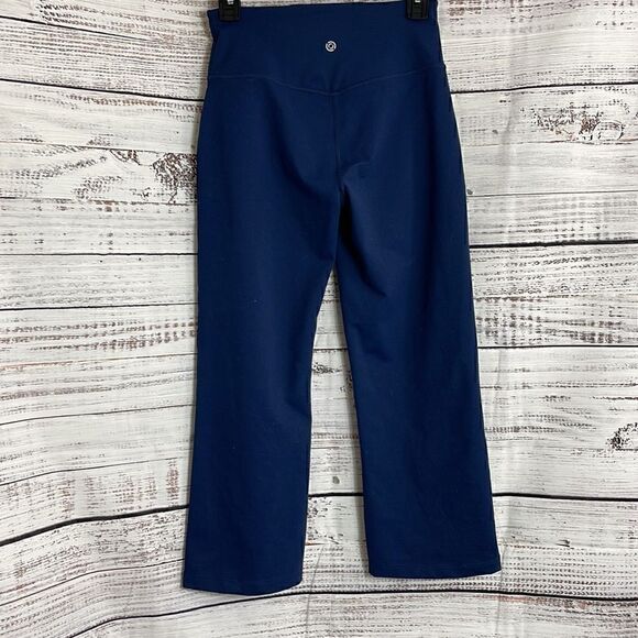 Coreio Pants Womens Size Small Petite yoga cropped Navy Blue active pull on - Picture 4 of 10